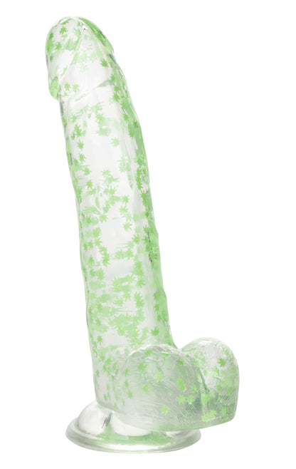 CalExotics Naughty Bits I Leaf Dick Glow-in-the-Dark Dong - 8 Inch, Green