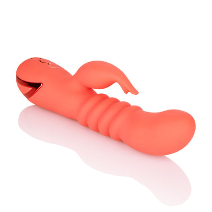 CalExotics Orange County Cutie Ergonomic Massager with Vibration and Thrusting Functions - Orange