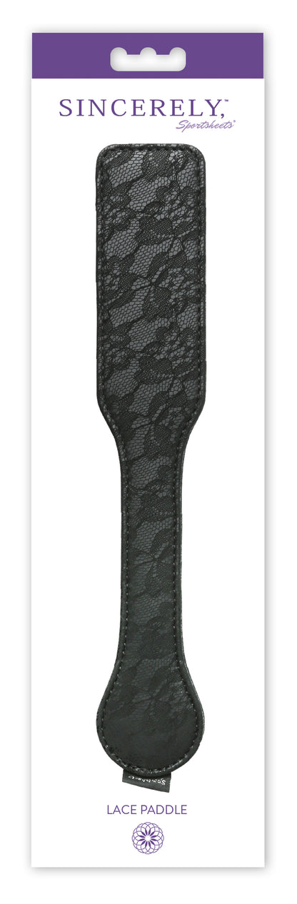 Sportsheets Sincerely Lace Paddle – 12 Inch Lightweight Paddle – Black