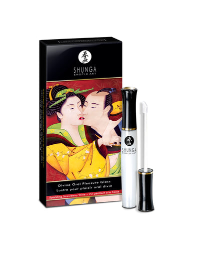 Shunga Divine Oral Pleasure Gloss - Strawberry Flavor - 0.33 Fl. Oz.