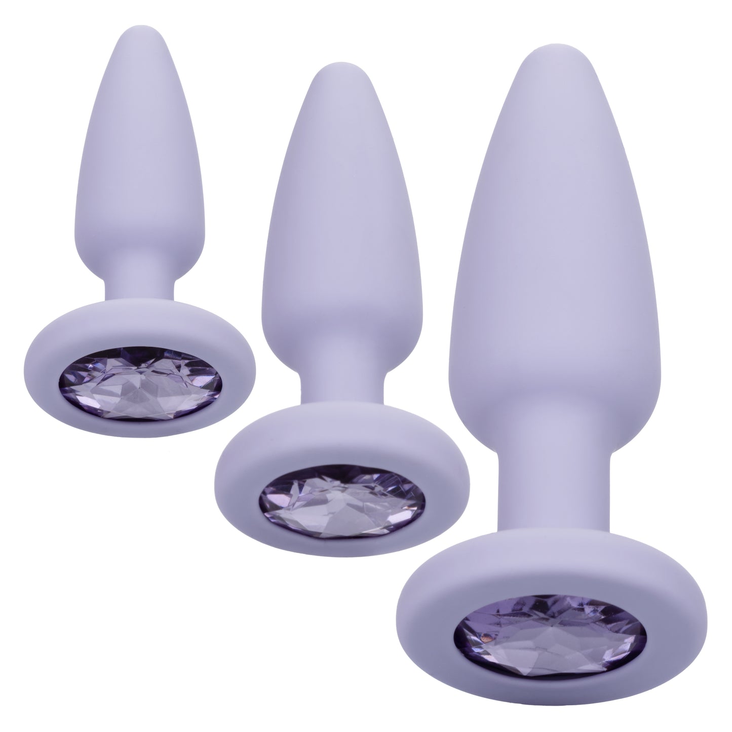CalExotics First Time Crystal Booty Kit – Graduated Anal Plugs – Purple