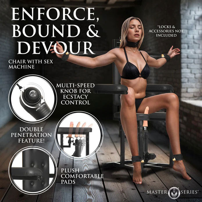 XR Brands Enforcer Chair with Motorized Sex Machine – Black