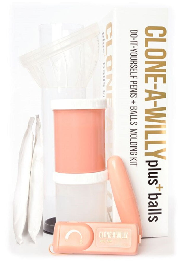 Clone-a-Willy Plus Balls Kit - Vibrating Silicone Penis and Balls Mold - Light Skin Tone