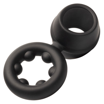 CalExotics Alpha Liquid Silicone Dual Support Magnum Ring – Black