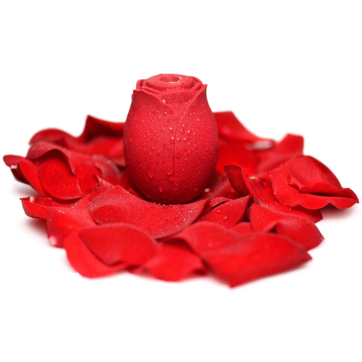 Mystic Rose Sucking and Vibrating Silicone Rose - Red - Multi-Function Toy