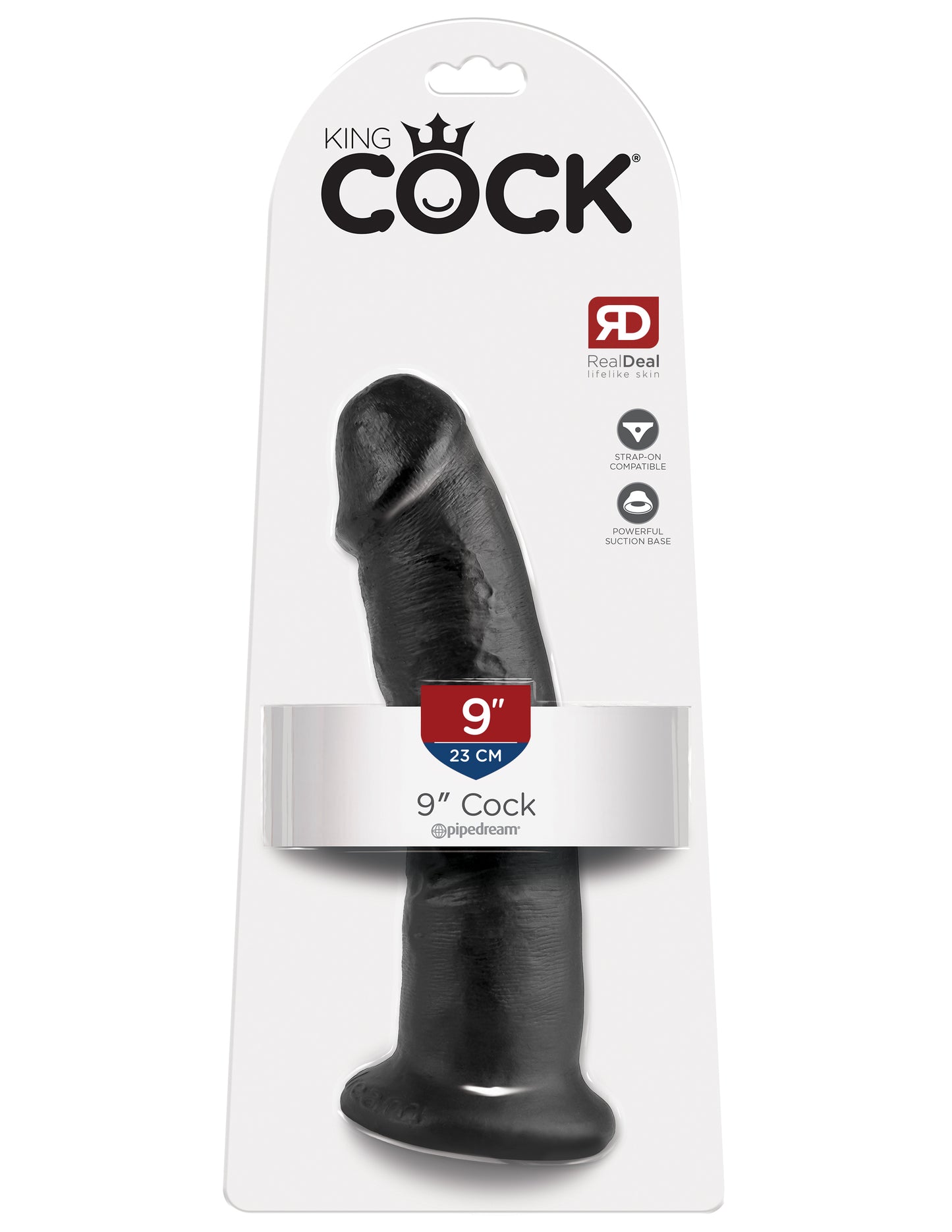Pipedream King Cock 9-Inch Dildo – Realistic Black