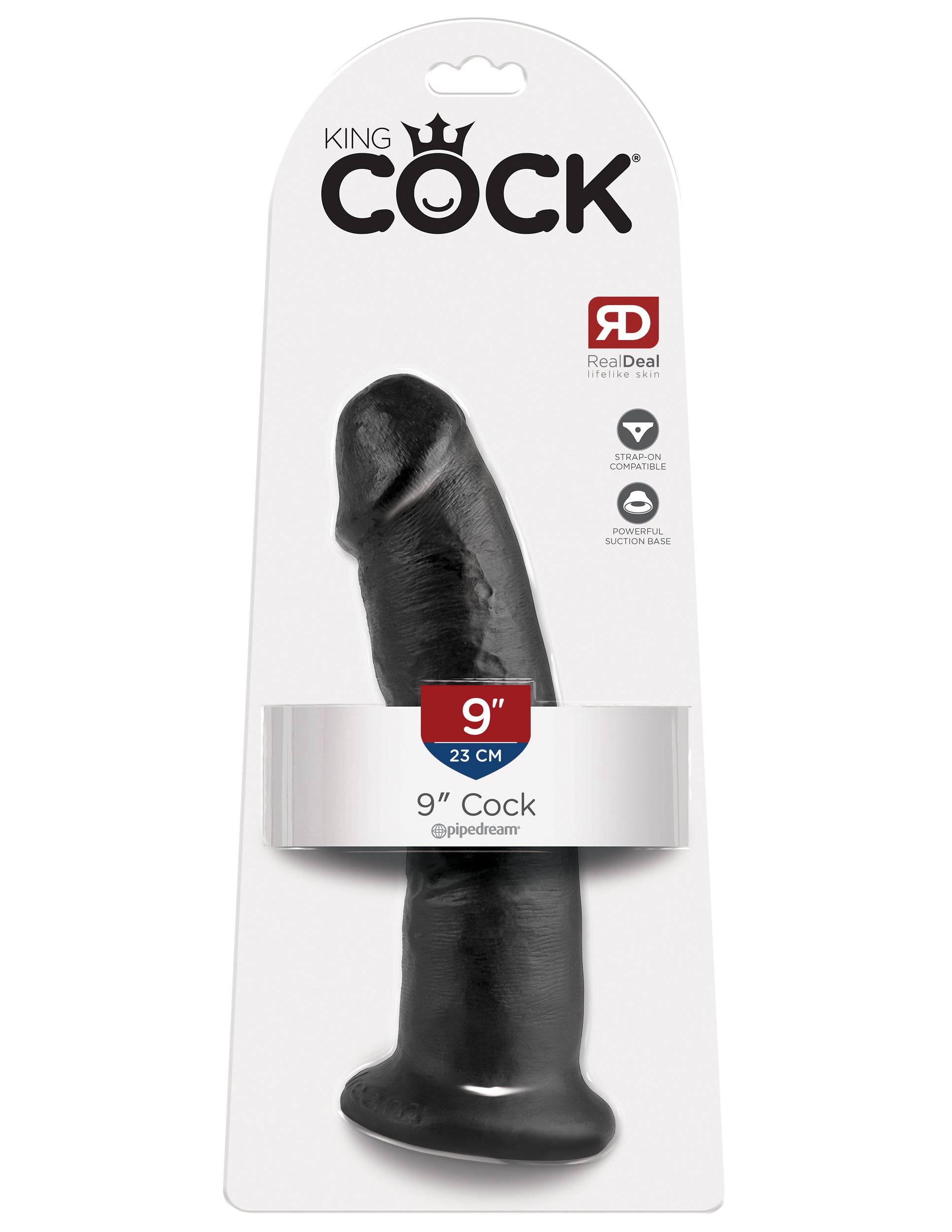 Pipedream King Cock 9-Inch Dildo – Realistic Black
