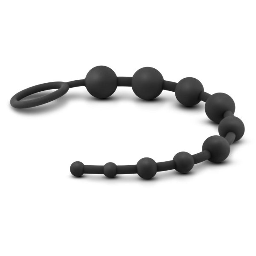 Anal Adventures Platinum Silicone 10 Anal Beads – Black