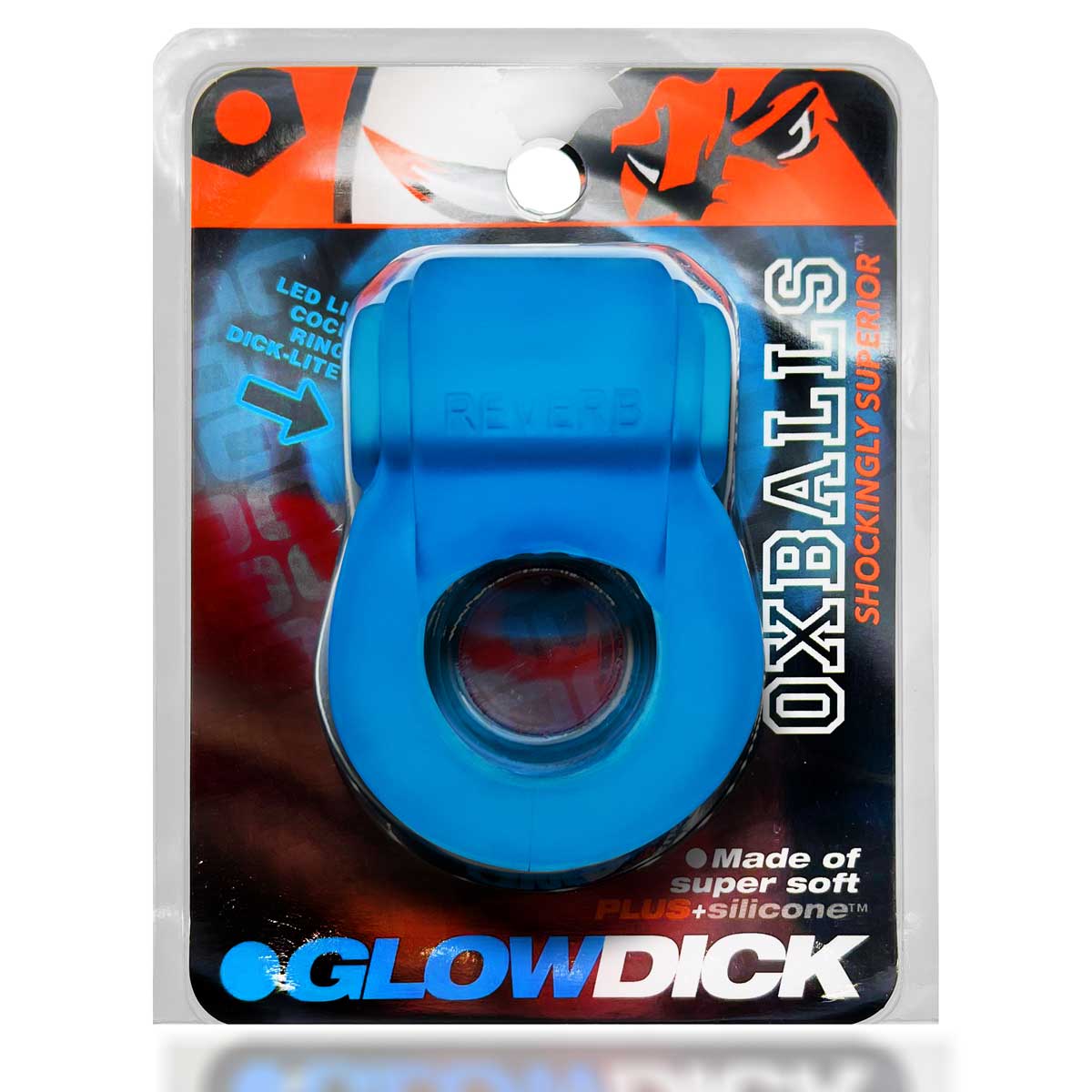 Oxballs GlowDick Cockring with LED Light – Blue Ice