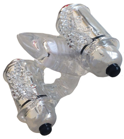 Wet Dreams Double Down Triple Motor Vibrating Cock Ring – Clear