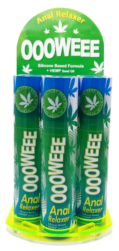 Oooweee Anal Relaxer Silicone Lubricant Hemp - Six Bottle Display