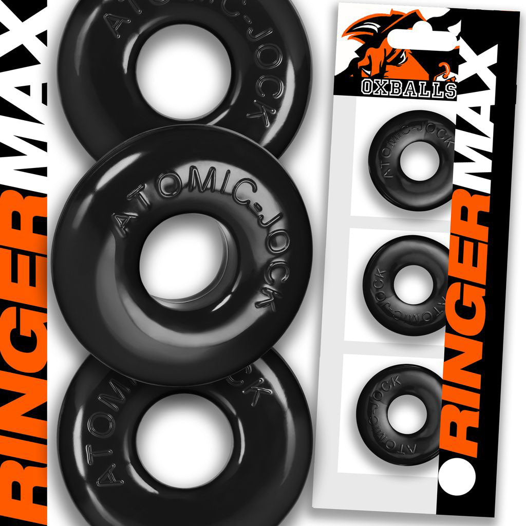 Oxballs Ringer Max 3-Pack - Black Rubber Rings for Enhanced Support