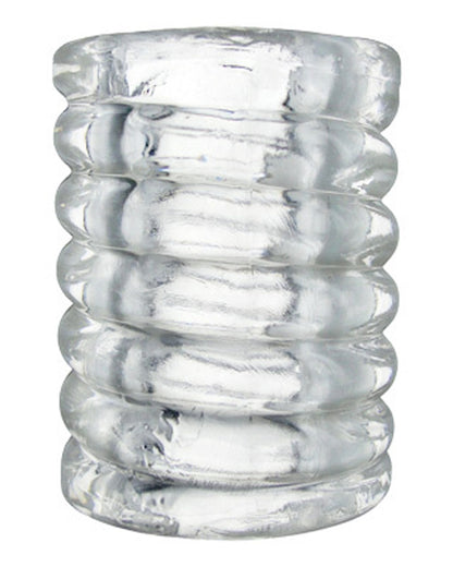 XR Brands Spiral Ball Stretcher – Clear – Flexible Cylinder for Sensory Enhancement