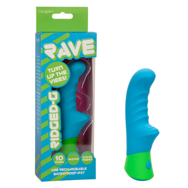 CalExotics Rave Ridged-G G-Spot Massager with 10 Vibration Speeds – Blue
