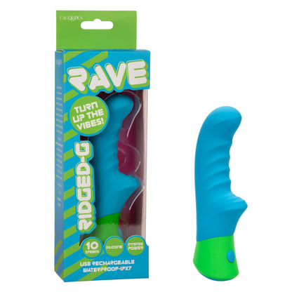 CalExotics Rave Ridged-G G-Spot Massager with 10 Vibration Speeds – Blue