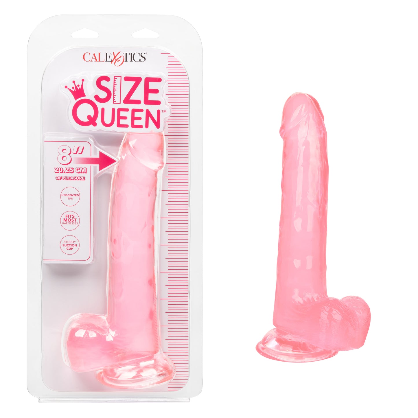 CalExotics Size Queen 8-Inch Dong - Realistic Pink Pleasure Toy