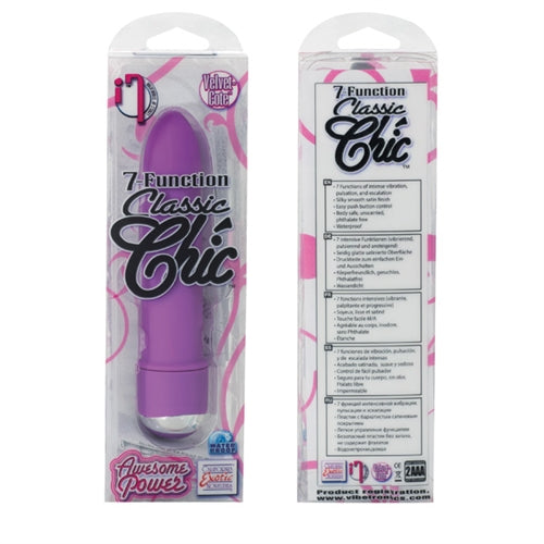 CalExotics 7 Function Classic Chic Mini Vibe - Purple - Multi-Function Waterproof Massager