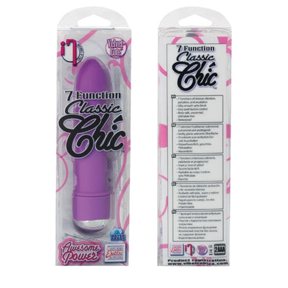 CalExotics 7 Function Classic Chic Mini Vibe - Purple - Multi-Function Waterproof Massager