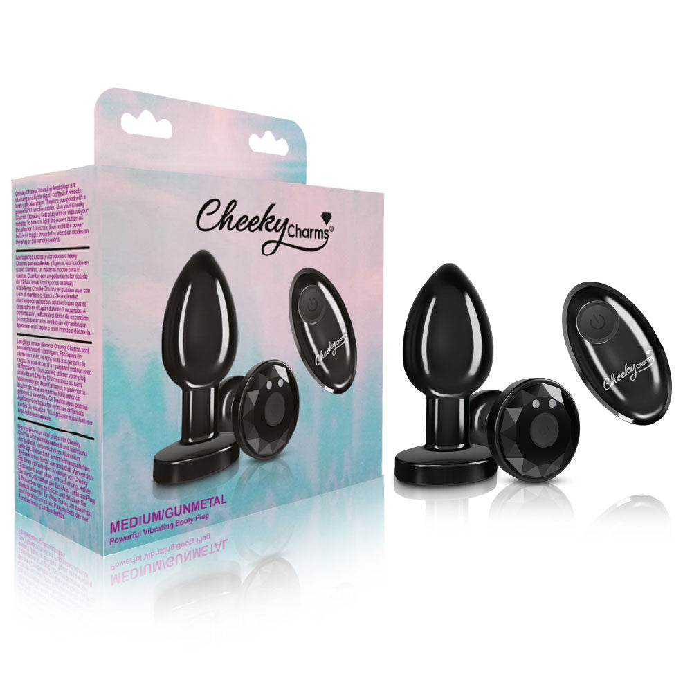 Viben Cheeky Charms Vibrating Medium Anal Plug with Remote Control – Gunmetal