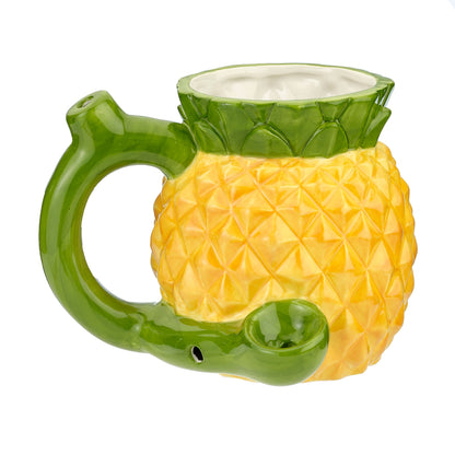 Fashioncraft Pineapple Mug with Pipe – Ceramic – Yellow and Green