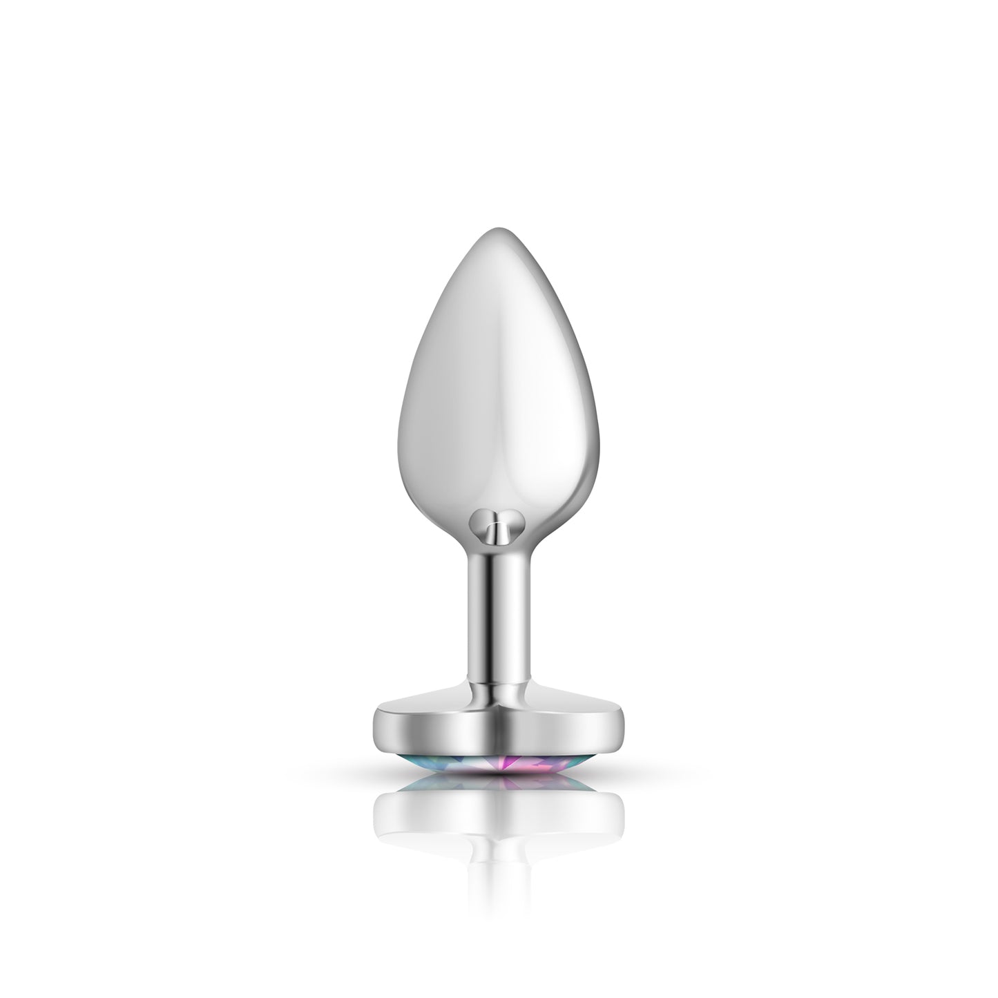 Cheeky Charms Clear Iridescent Heart Gem Small Metal Anal Plug
