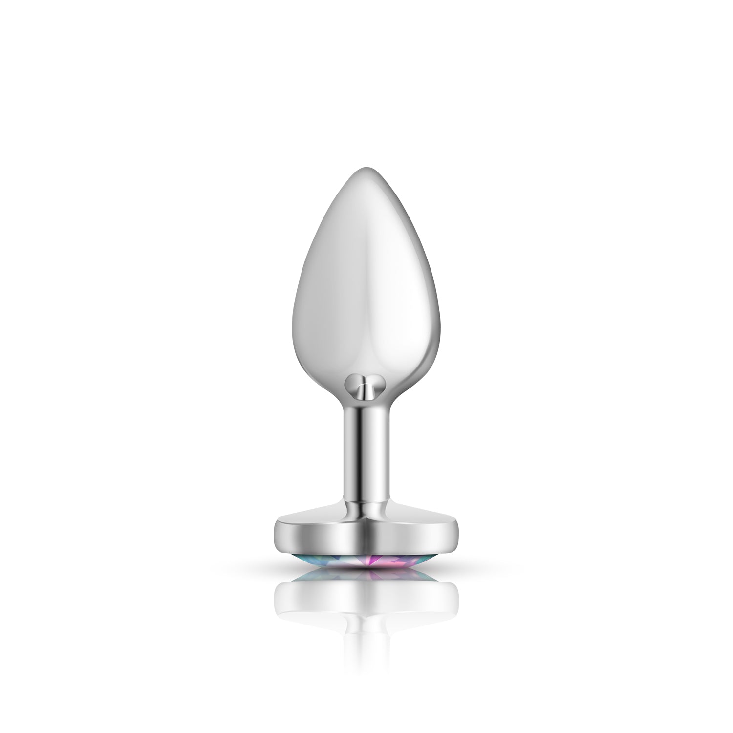 Cheeky Charms Clear Iridescent Heart Gem Small Metal Anal Plug