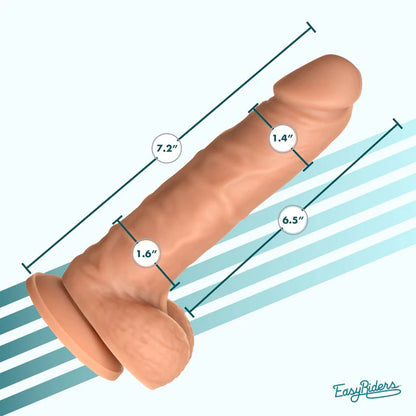 Easy Riders 7" Silicone Dildo with Balls - Tan