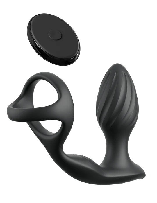 Pipedream Anal Ass-Gasm Gyro-Milk Pro Plug with Remote - Black
