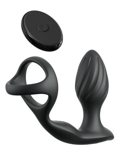 Pipedream Anal Ass-Gasm Gyro-Milk Pro Plug with Remote - Black