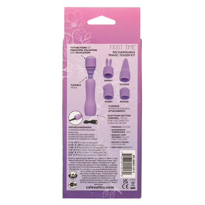 CalExotics First Time Rechargeable Travel Teaser Kit – Multi-Function Massager – Purple