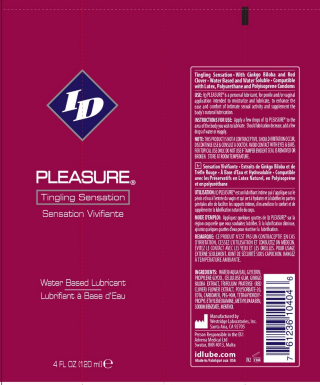 ID Pleasure Water-Based Lubricant – 4 Fl. Oz. – Tingling Sensation