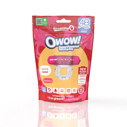 Screaming O 4B Owow Super Powered Vibrating Ring – Strawberry