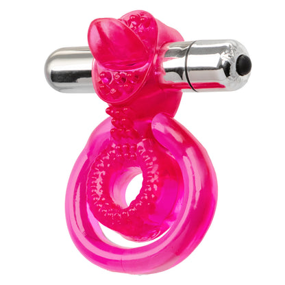 CalExotics Dual Clit Flicker Vibrating Ring with Removable Stimulator – Pink