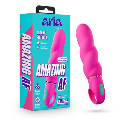 Blush Aria Amazing AF 2.0 Rechargeable Vibrator with 10 Vibration Modes - Fuchsia