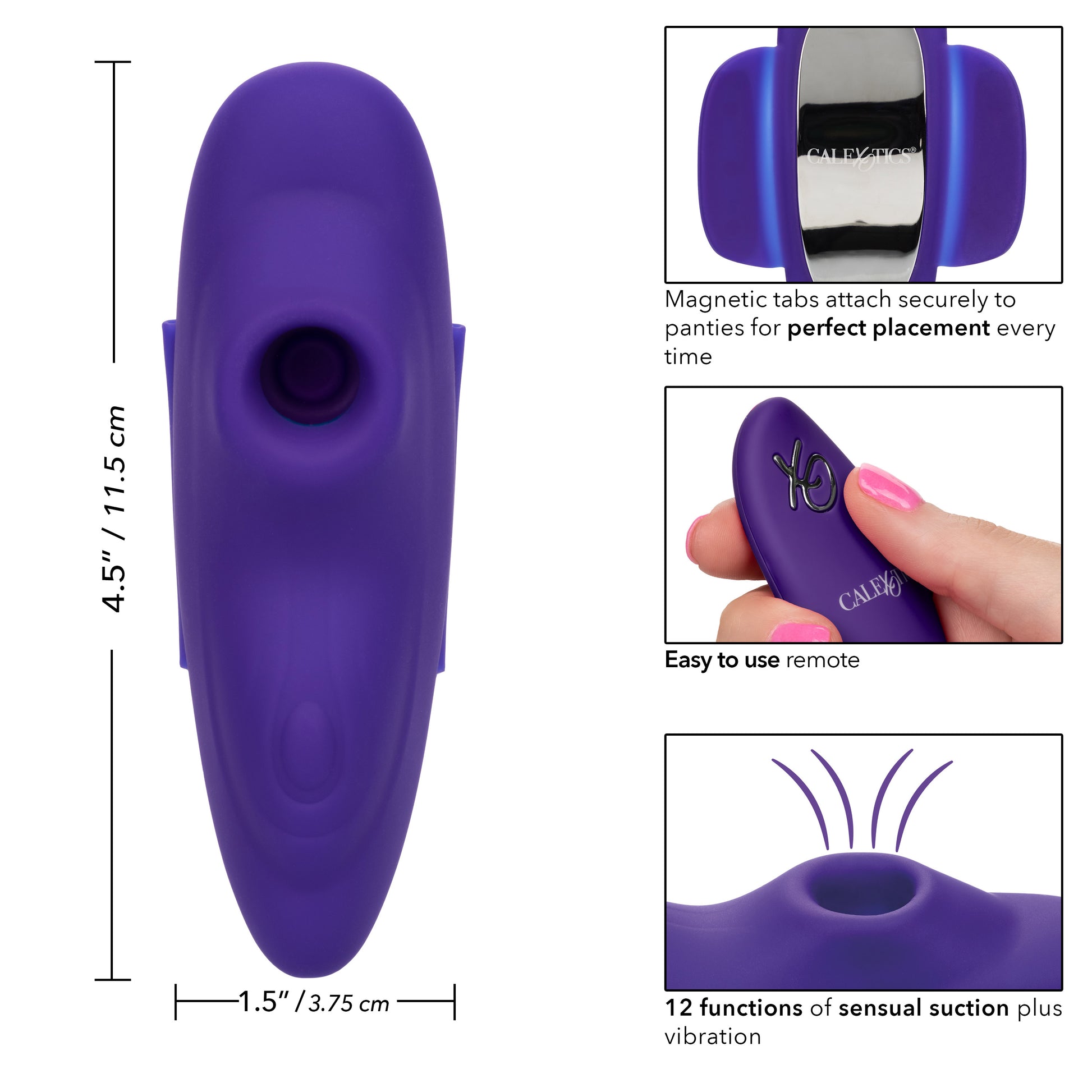CalExotics Lock-N-Play Remote Suction Panty Teaser – Purple