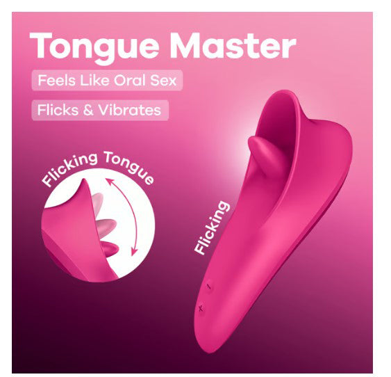 Satisfyer Tongue Master Vibrator – Pink – Multi-Function with Licking and Vibration Modes