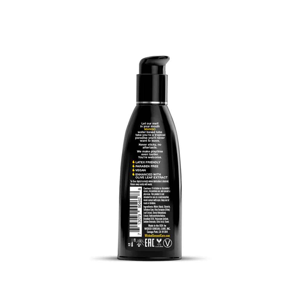 Wicked Aqua Mango Flavored Water-Based Intimate Lubricant – 4 Fl. Oz.