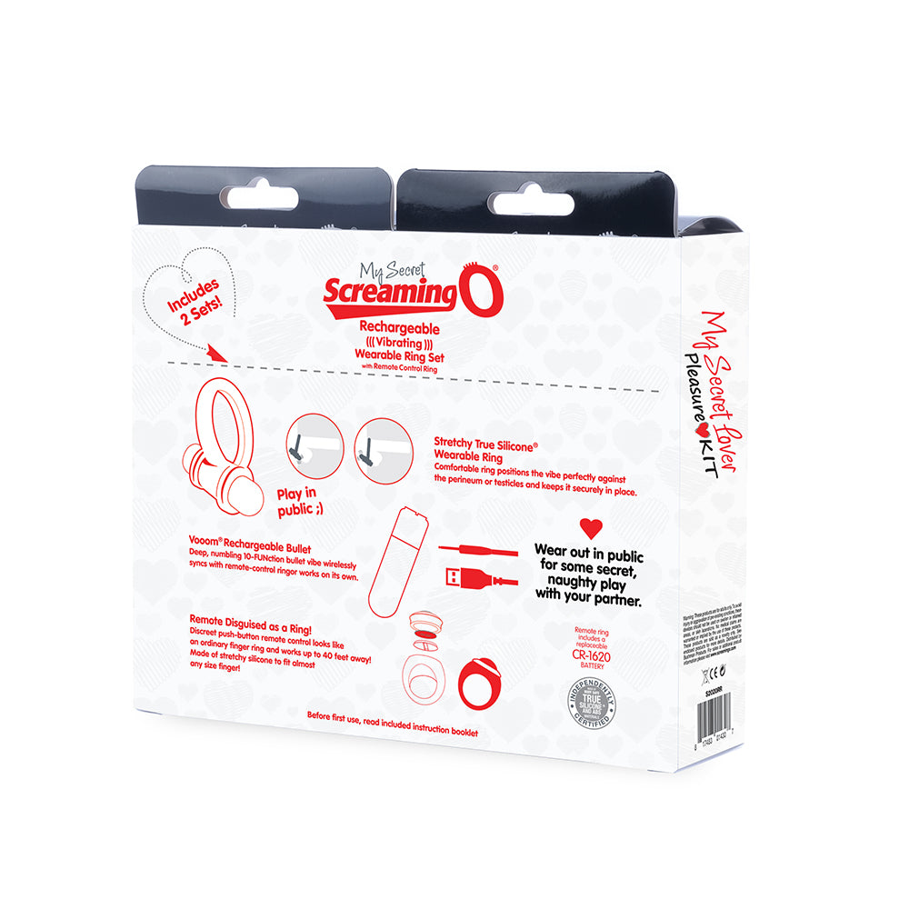 Screaming O My Secret Lover Kit – Rechargeable Vibrating Rings – Multi