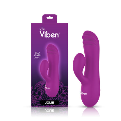 Viben Jolie Mini Pleasure Ridges Rabbit Vibe - Berry - G-Spot Vibrator