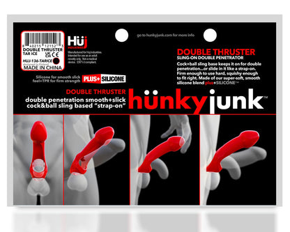 Oxballs Double Thruster - Silicone Strap-On Cock Sling for Double Penetration - Black