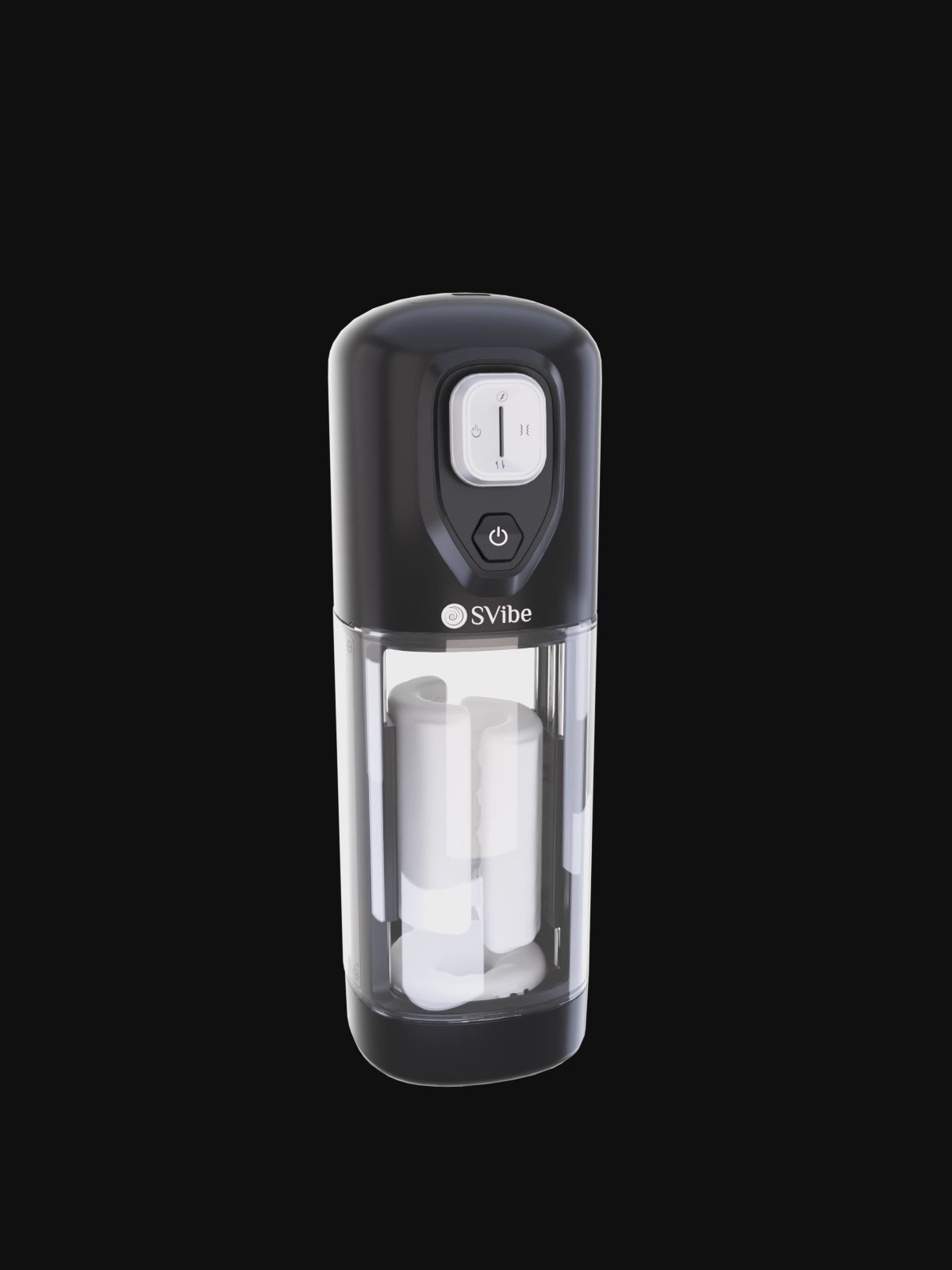 SVibe Ikon Volt Masturbator – Black – 9 Customizable Vibrations and Heating Function