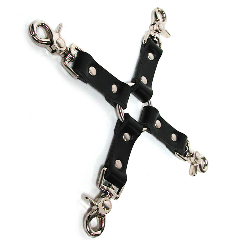 KinkLab Leather Hog Tie – Bondage Accessory – Black