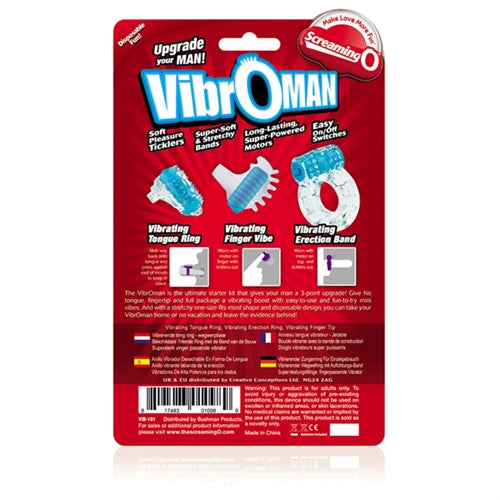 Screaming O Vibro Man Vibrating Kit – Blue