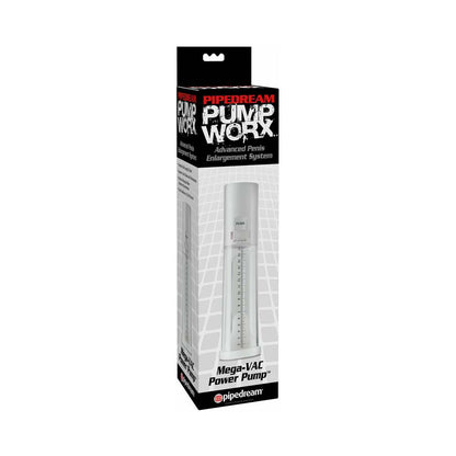 Pipedream Mega-VAC Power Pump – Clear/White – Automatic Penis Pump