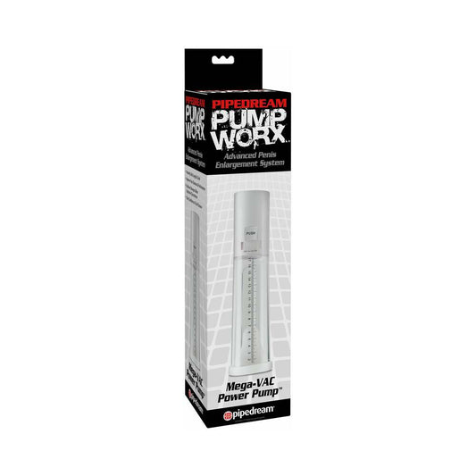 Pipedream Mega-VAC Power Pump – Clear/White – Automatic Penis Pump