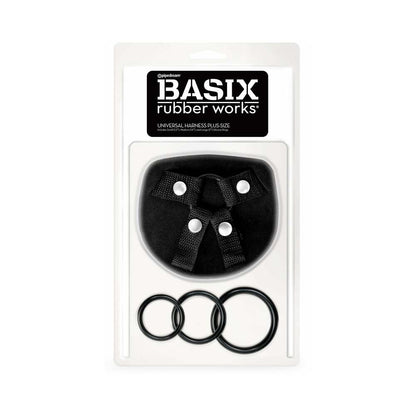 Pipedream BASIX Universal Harness Plus Size – Black – Adjustable with Silicone Rings