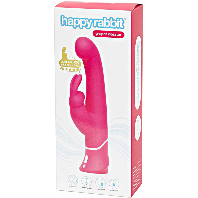 Happy Rabbit G-Spot Rechargeable Silicone Rabbit Vibrator – Pink