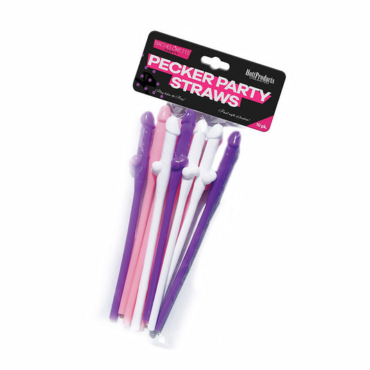 Bachelorette Party Pecker Party Straws 10-Pack – Assorted Colors