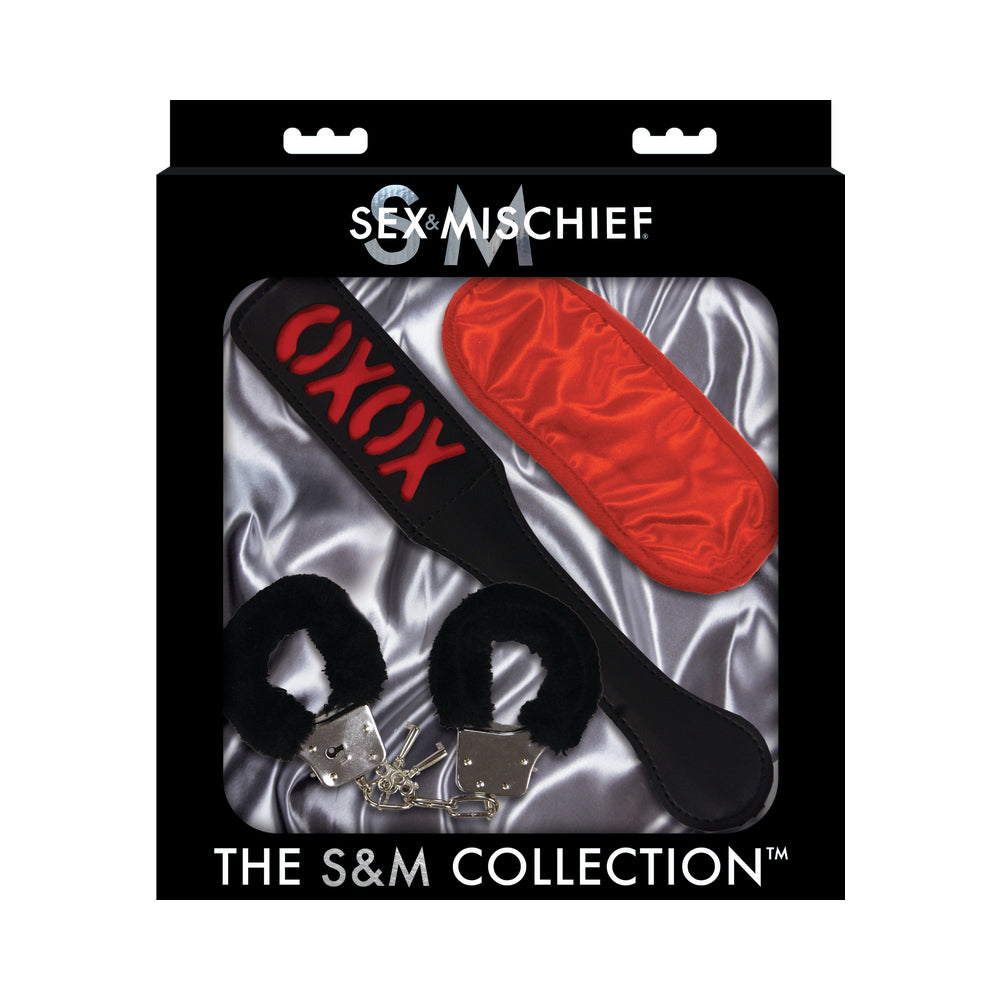 Sportsheets Sweet Punishment Set – Furry Cuffs and Paddle with Blindfold