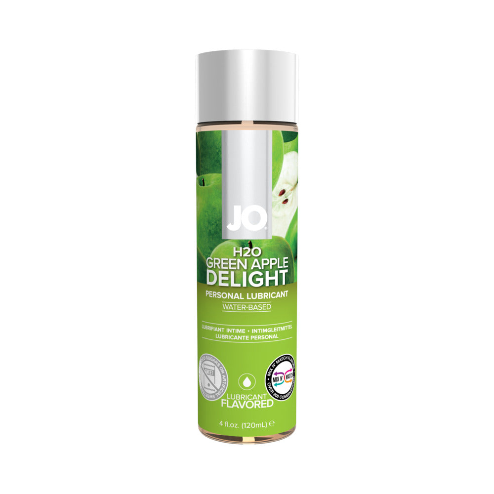JO H2O Green Apple Delight Flavored Water-Based Lubricant 4 oz - Clear